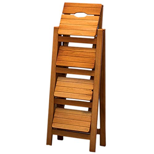 KFDQ Inicio Taburetes, taburete Taburete alto Silla de escalera Asientos Escalera de madera Escalera de 4 peldaños Escalera de tijera Multifuncional Plegable Plegable Biblioteca/Cocina/Oficina Pa
