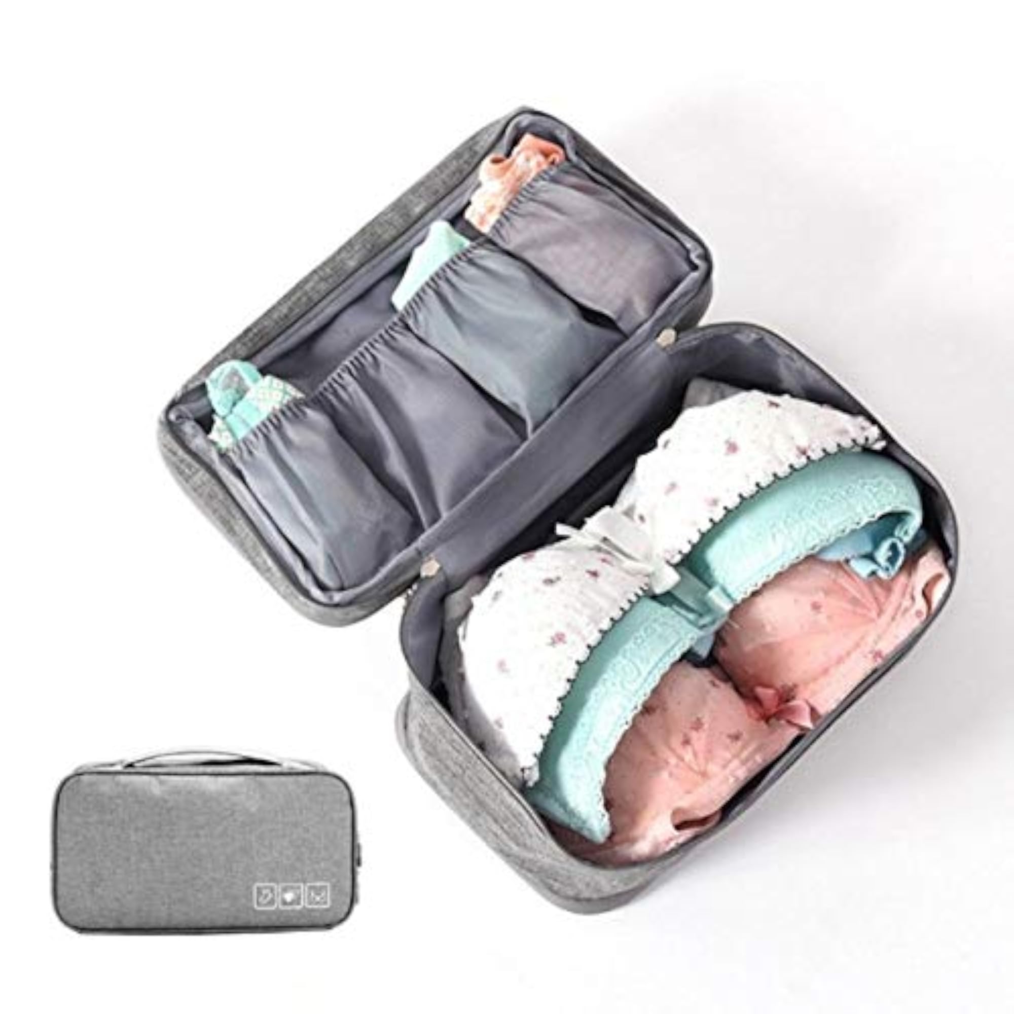 Double Layer Multi-Functional Travel Organizer Bag for Underwear & Cosmetics