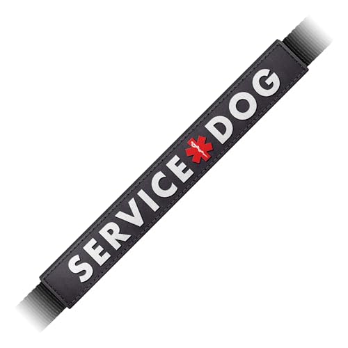 Tuff Pupper Waterproof Leash Sleeve | Fits Any Standard Size 1 Inch Wide Leash | Dual Sided Message | Durable Neoprene & Silicone | Odor & Stink Proof | Easy Secure On & Off (1 Pack Service Dog)