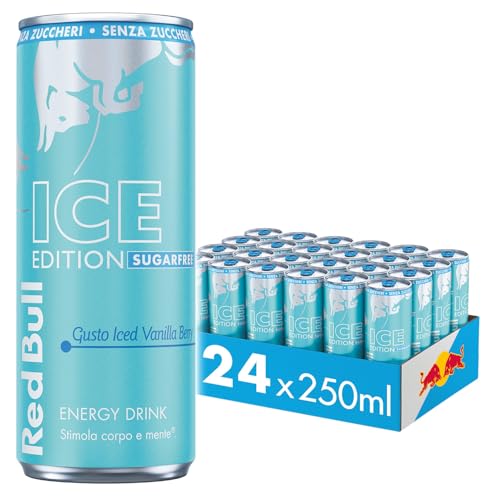 Red Bull Energy Drink, Gusto Iced Vanilla Berry Sugarfree, 250 ml, 24 Lattine