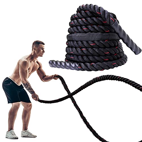 PROIRON 9M /12M Battle Ropes, Battling Rope for Fitness Training Gym, Heavy Exercise Ropes 38mm, Undulation Rope for Strength Workout