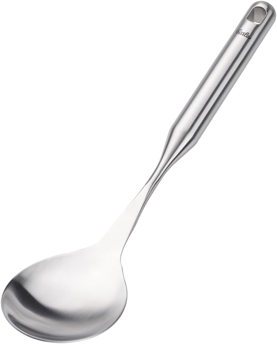 Fissler Essential Vegetable & Rice Serving Spoon, 18/10 Stainless Steel Kitchen Utensil for Serving & Cooking, Ergonomic Handle, Dishwasher Safe