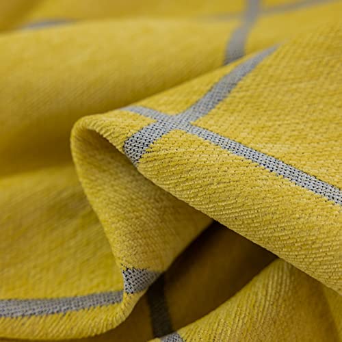 Roomlife Yellow Geometry Pattern Sectional Couch Covers For 3 Cushion Couch Sofa Thick Cozy Chenille Sofa Covers Practical Sofa Slipcover Couch Cover For Dogs Cat Pet Furniture Protector,71" X 134" #TOP6