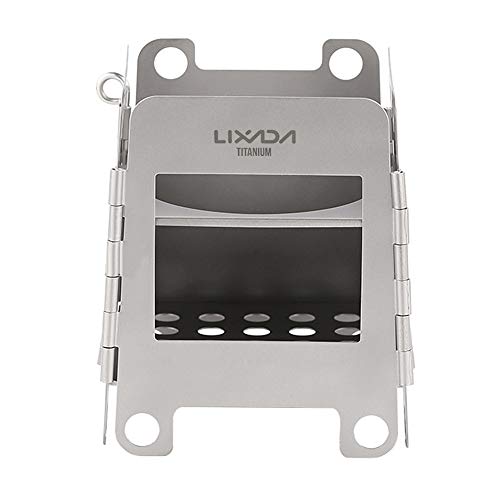 titanium wood stove,KOCAN Portable Titanium Lightweight Folding Wood Stove Pocket Stove for Outdoor Camping Backpacking Cooking Picnic