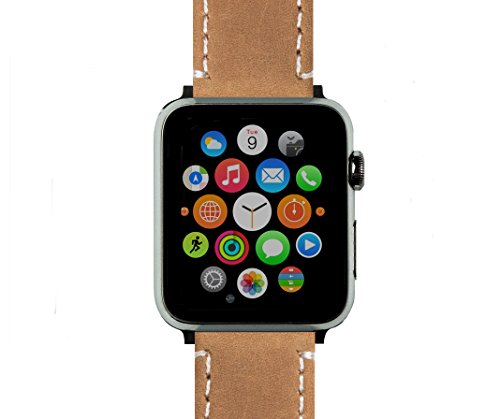 Image of BARTON WATCH BANDS - Top Grain Leather Watch Bands Compatible with Apple Watch Models - 1, 2, 3, 4, 5, 6, 7, 8, 9, 10, SE, Ultra & Ultra 2