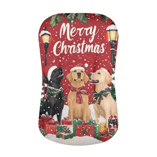 Image of ZOUTAIRONG Christmas Dog Bassinet Sheet Set Compatible with Mika Micky, Baby Delight, Dream On Me Bassinet Mattress, Ultra Soft Flexible for Baby Boys Girls