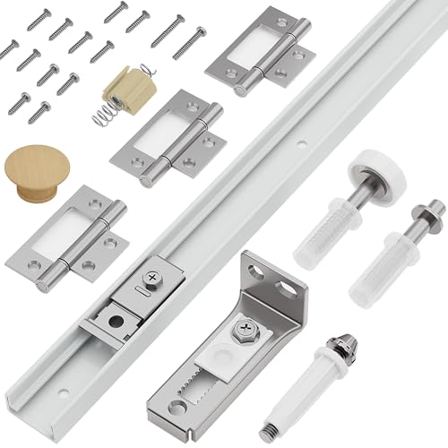 Image of Closet Bifold Door Hardware & 30 Inch Track Kit, Folding Bi-Fold Door Rail