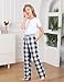 BFUSTYLE Kids Pajamas Lattice Pj Pants Girls Fashion Black White Pajama Bottoms 9-10 Years Pyjamas Draswtring Teens Sleepwear Trouser Size 10