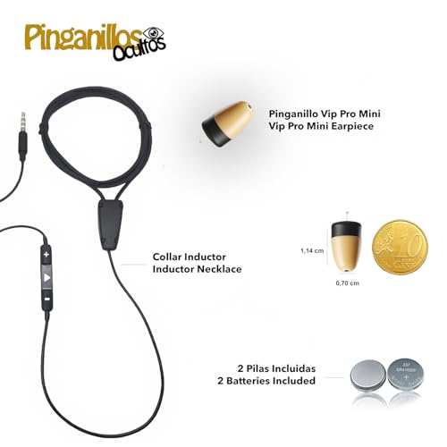 Pinganillo para exámenes oculto auricular mini con collar y micrófono incorporado 3