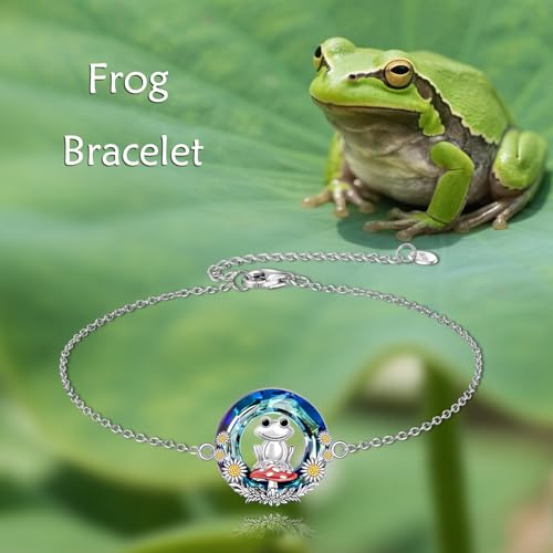 Frog Bracelet S925 Sterling Silver Crystal Frog Jewelry for Women Birthday Christmas Gifts2