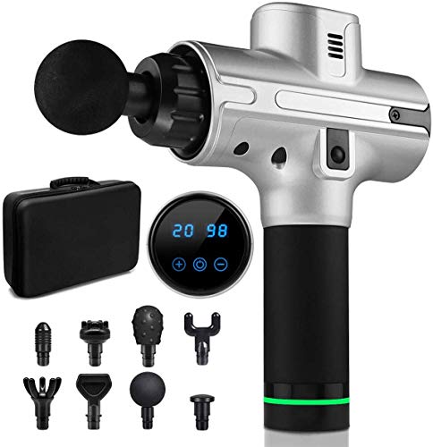 Preisvergleich Produktbild Larruping Massage Gun Muskelmassagegerät, kabelloses wiederaufladbares Massagegerät für Tiefengewebe, tragbares Massagegerät, Massagekörper mit 8 Massageköpfen