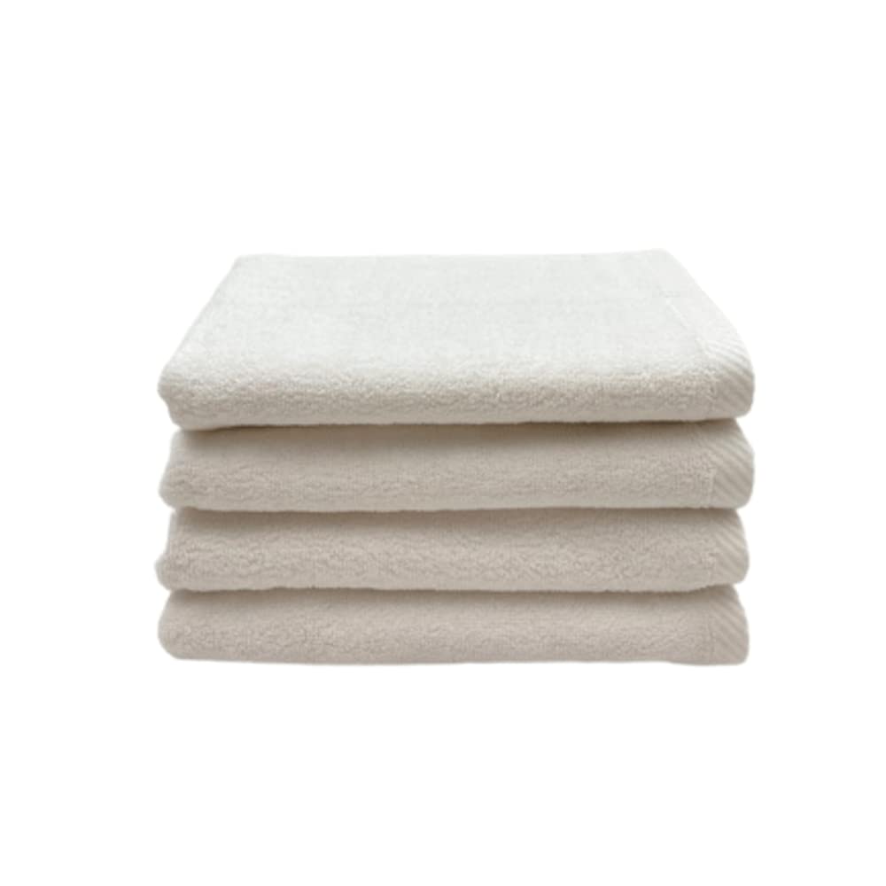 BYFT Iris (White) Luxury Hand Towel (50 x 80 Cm-Set of 4) 100% Combed Cotton, Highly Absorbent and Quick dry, Classic Hotel and Spa Quality Bath Linen-550 Gsm