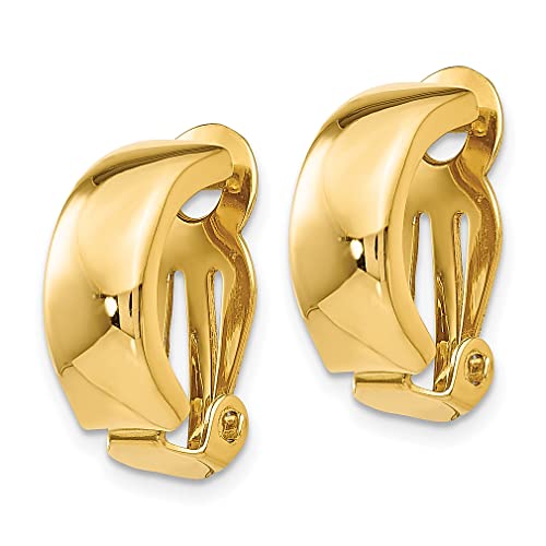 14K Yellow Gold Non Pierced Clip On Hoop Earrings Ear Hoops Set Fine Jewelry For Women Gifts For Her #TOP1