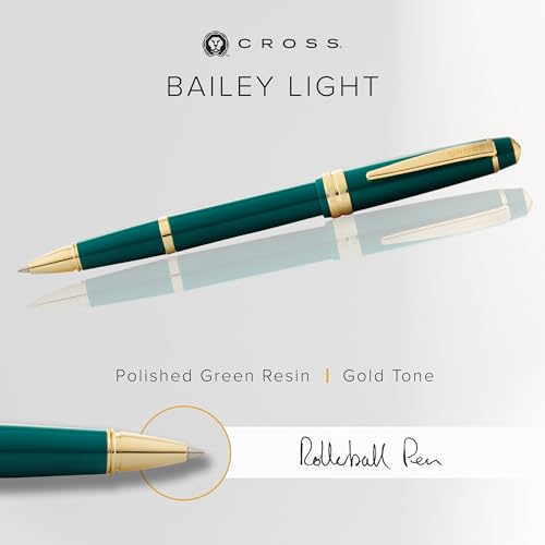 Stylo Roller Cross Bailey Light vert et or | Modèle AT0745-12