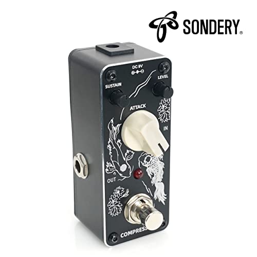 Sondery COMPRESSOR Pedal For Electric Guitar And Bass, Mini Compression Pedal True Bypass thumb #3