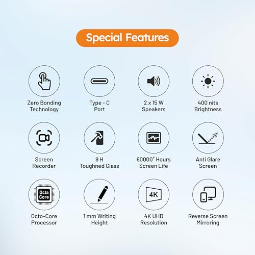 Image of Manomay 75 Inch Interactive Flat Panel, 4K UHD Multitouch Display, Android 14, OTT Streaming, 8GB RAM /128GB Storage, 20-Point Touch, K-12 Content, Smart Board for Office, School & Business | Built-In Speakers, Touchscreen, Wall Mountable