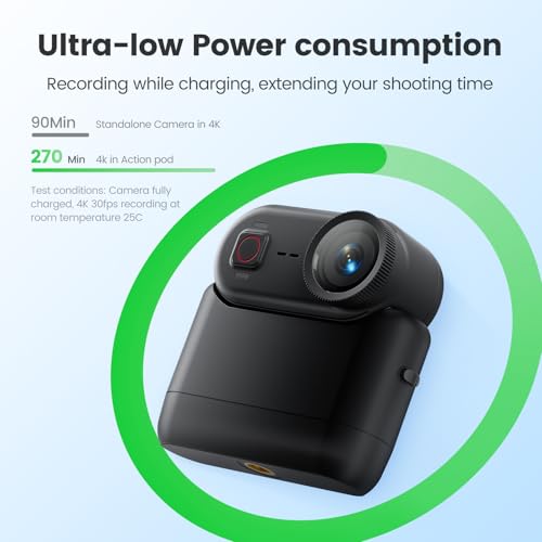 Image of 4K 30FPS Vlogging Camera, 64GB POV Camera with 33FT Waterproof, 20MP Tiny Actioncamera 6-axis Stabilization, 150 Hands-Free Sport Cam, Thumb Bodycam 4.5hr Battery Life, Mount Anywhere (64, GB)