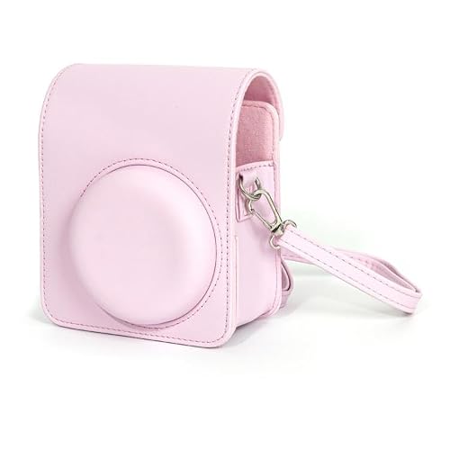 Luminea For for FUJIFILM for instax Mini 13 Vegan Leather Full Body Camera Protective Bag with Shoulder Strap (Pink)