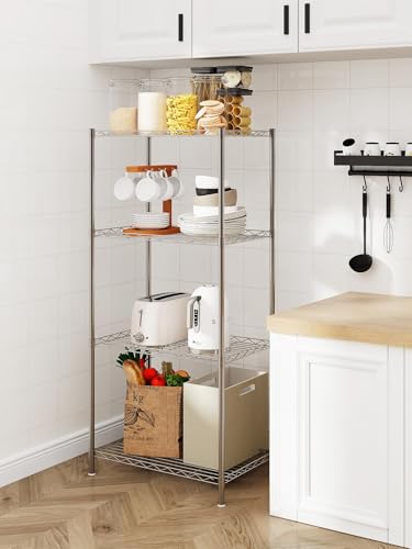 4 Tier Storage Shelving Unit Multipurpose helving Unit 120x56x35CM Metal Storage Shelf Rack for Laundry Bathroom Kitchen Office - Image 5