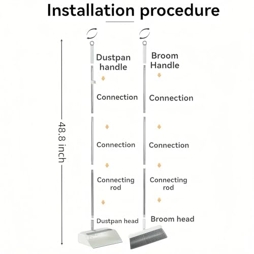 image for Mxcasoxz 2-in-1 Sweeping Broom and Dustpan Combo Set-with Garbage Bags