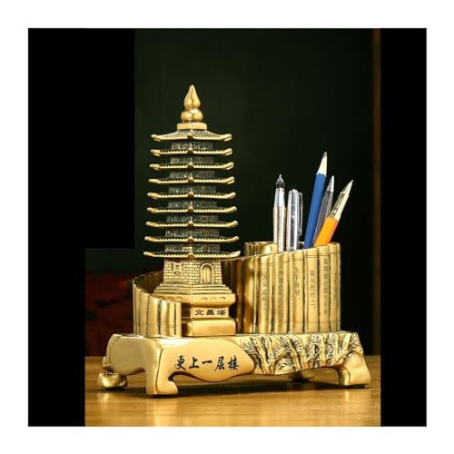 Estatua de la pagoda de Buda, escultura de riqueza y suerte de Feng Shui, adorno pequeño para decoración del hogar, símbolo de la suerte para prosperidad y buena fortuna (color A)