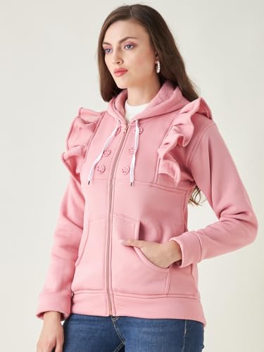 Image of Pivl Women Solid Hooded Casual Jacket For Winter||Winterwear||