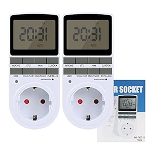 Steeiro Digital Zeitschaltuhr Steckdose 2 Stück
