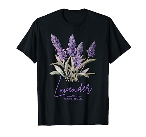 Vintage Botanical Chart Plant Herb Cottagecore Lavender T-Shirt