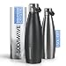 Produktbild SODAWAVE® Trinkflasche Edelstahl [620ml] kompatibel mit SodaStream Crystal I Doppelwandige Thermo Edelstahl Trinkflasche I 100% auslaufsichere Flasche ideal für unterwegs (Schwarz)