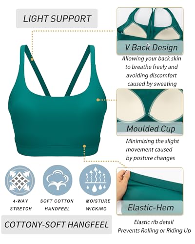 Image of RUNNING GIRL Sports Bras for Women,Light Impact Molded Cup Strap Sports Bra with Sewn in Pads,Best for A-C Cup