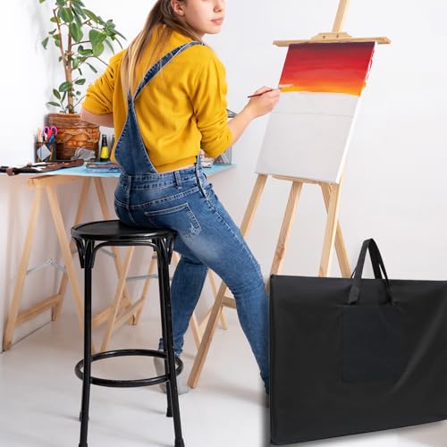 Image of CertBuy 2 PCS A1 Size Art Portfolio Tote Bag Poster Board Storage Bag 27X 37.7 Inches Large Size Art Portfolio Tote For Poster Sketching And Drawing