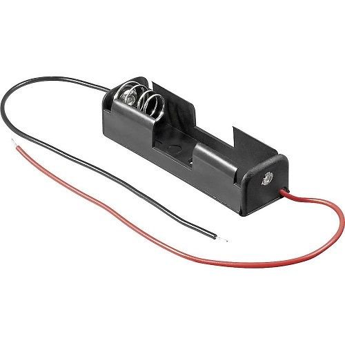 CABLEPELADO Portapilas Plano | Soporte de Batería AA | Incluye Cable de 200mm | Voltaje Total: 1.5V (1.5V por Pila) | Apto para 1 Pilas LR6 AA (FR6, HR6, LR6)