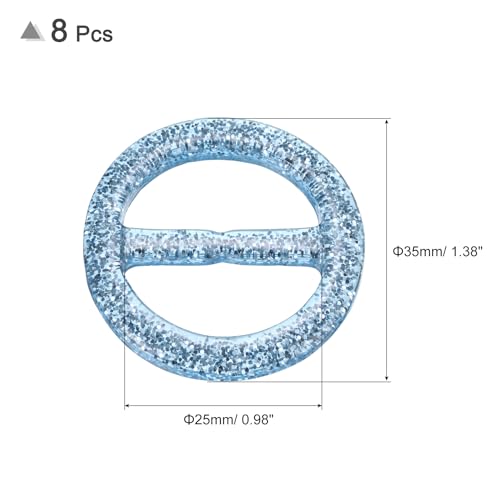 Image of uxcell Plastic Tee Shirt Clips, Round Bling Resin Scarf Ring Buckle, Fashion Tie Circle Clip