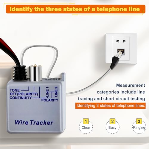 Lunarlipes Tone Generator Kit, Wire Tracer Circuit Tester, Tone Tracing Probe Kit, 200EP High Accuracy Cable Tester, Line Finder Toner Inductive Amplifier Variable Tone Generator for Network