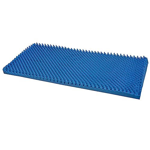 Image of DMI Foam Mattress Topper, Egg Crate Foam Pad, Mattress Pad and Bed Topper for Support, Air Circulation, Pressure Relief and Weight Distribution, Full Size Mattress, 50 x 72 x 2, Blue