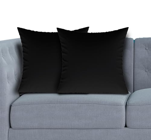 Kuber Industries Cushion Filler | Cotton Cushion Filler | Cushion for Sofa | Cushion Pillow Filler | Premium Sofa Cushion for Hotel-Bedroom | Washable & Odorless | 16 Inch | Pack of 2 | Black