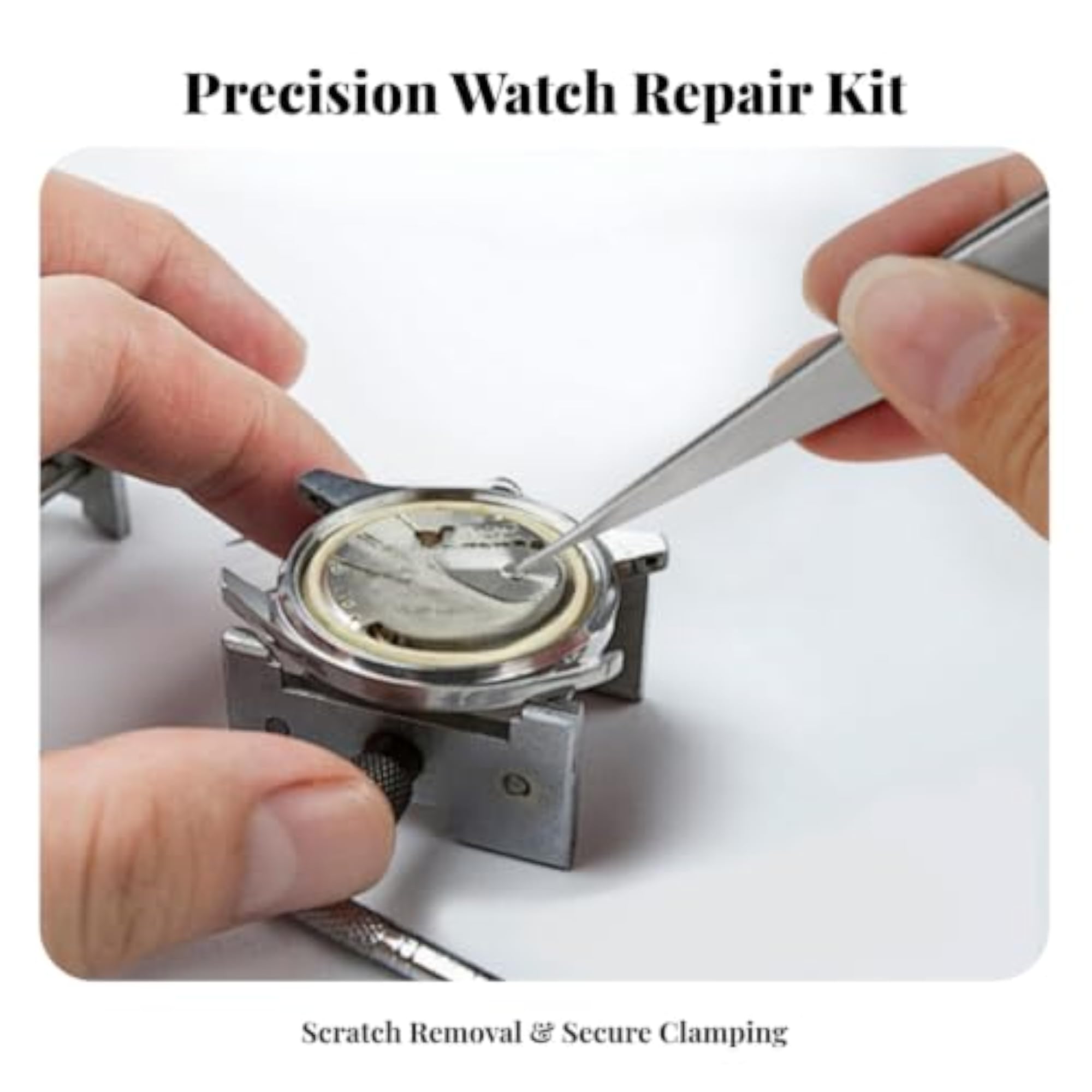 Two-Prong Watch Case Remover with Holder, Adjustable Design