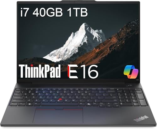 Image of Lenovo ThinkPad E16 Business Laptop (16" FHD+ Anti-Glare, Intel 10-Core i7-1355U, 40GB RAM, 1TB SSD), Backlit, Fingerprint, Thunderbolt 4, Ethernet, 1080p Webcam w/Shutter, Win 11 Pro w/ AI Copilot