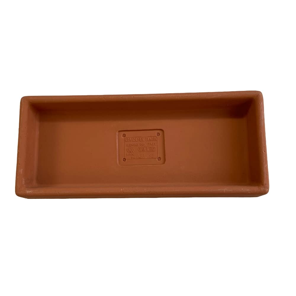 Soucoupe Carrée En Résine Granit 51x51 Cm Garden Italia - Pour Vase Extérieur, Incassable, Résistante Au Gel