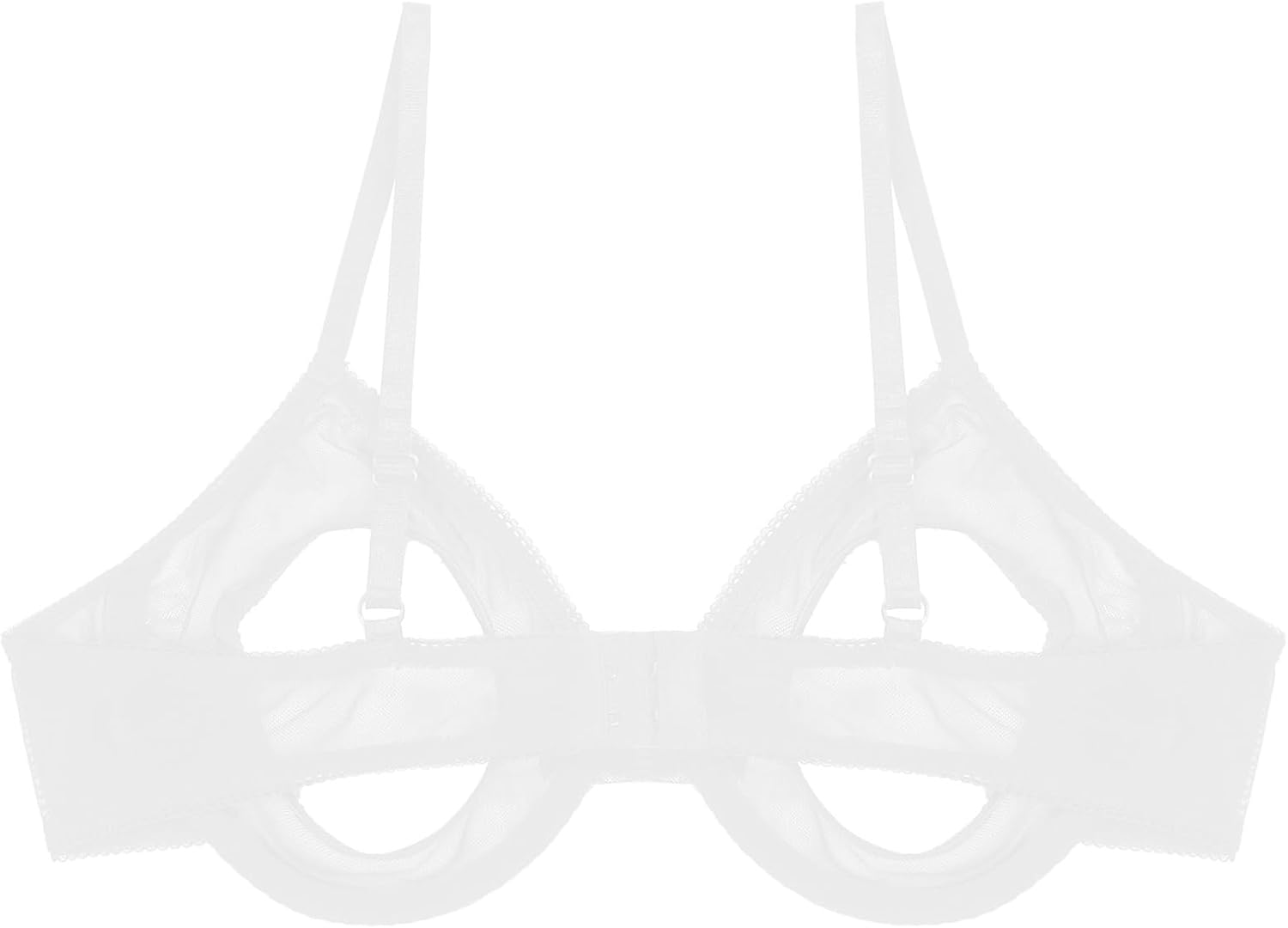 Vxuxlje Women's Sheer Lace Open Cup Shelf Bras Balconette See Through Unlined Bralette Lingerie