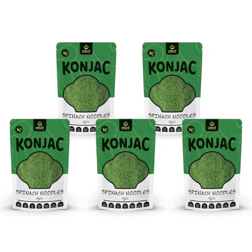 USUI Fideos de konjac con espinacas | 270 g | 5 kcal, 0 g carbohidratos (5 pezzi)
