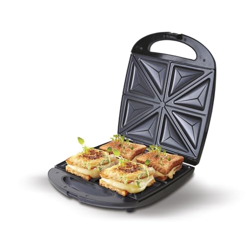Adler Toster Sandwich XL o mocy 1100 W CR 3023, srebrny, czarny