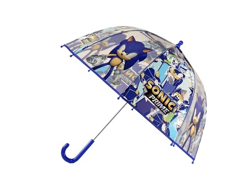 CyP Brands- Sonic-Paraguas infantil, Burbuja, Transparente, Paraguas manual, 48 cm., Multicolor, Producto Oficial