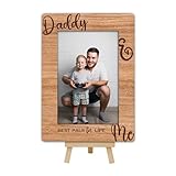 OXRUN Daddy & Me Picture Frame, Father's Day Gifts Wooden Photo Frame with Easel, Display Photo Insert, 4x6 Picture Frame for Tabletop Display - A15