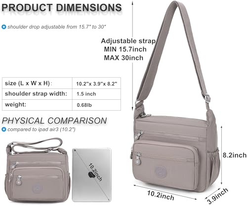 Image of Pealwel Women Shoulder Handbag Roomy Multiple Pockets Bag Ladies Crossbody Purse Tote Top Handle Satchel