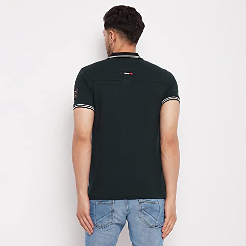Image of Duke Stardust Men Polo Neck Half Sleeve Cotton T-Shirt (LF5855 Bottle Green XL)
