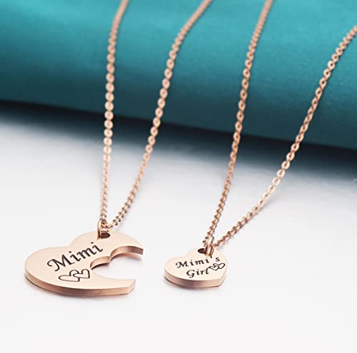 Ankiyabe Matching Granddaughter Heart Necklace Set - Grandma & Me Gift Necklace2