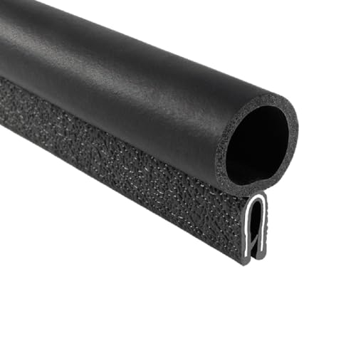 Image of TRIM-LOK Trim Seal, Edge Trim with Top Bulb, Fits 0.750-Inch Bulb, 1 /16-Inch Edge, 9 /16-Inch Leg, 25-Foot Length, Black Pebble Finish, Flexible PVC Plastic Trim with EPDM Rubber Weather Stripping