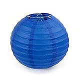 Oblique-Unique® 3X Lampions Papierlaternen Kugel Lampenschirme rund Hochzeit Party Deko - Farbe wählbar - (Blau)