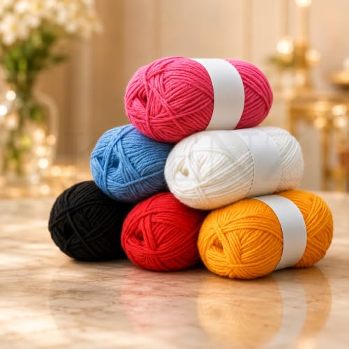 Image of KRENZ 59 Pcs Crochet Kit Set For Beginner Adults Kids Starter Kit Crochet Needles Set Crochet Kit Include 6 Yarn Crochet Hooks Stitch Markers Storage Bag All In One Crochet Hook Set With Crochet Yarn (Black Gold Chex)
